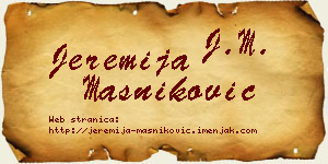 Jeremija Masniković vizit kartica